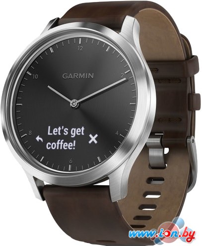Умные часы Garmin Vivomove HR Premium L (серебристый/коричневый) в Бресте
