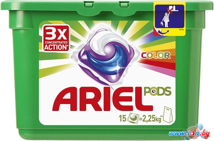 Капсулы для стирки Ariel 3 в 1 Color (15 шт) в Могилёве