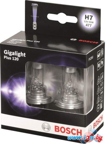 Галогенная лампа Bosch H7 Gigalight Plus 120 2шт [1987301107] в Бресте