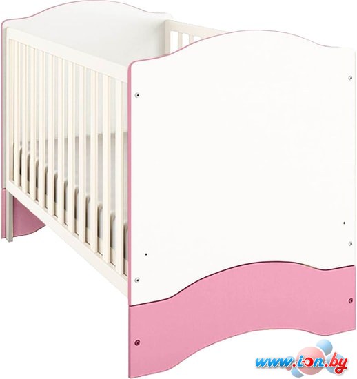 Детская кроватка Polini Kids Simple 140x70 (белый/розовый) в Гомеле