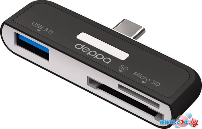 Кардридер Deppa адаптер USB Type-C, 3 в 1 в Гомеле