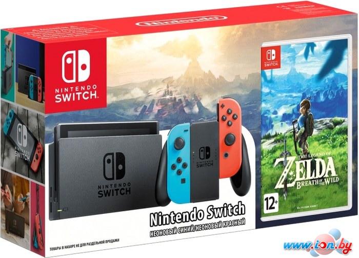 Игровая приставка Nintendo Switch + The Legend of Zelda: Breath of the Wild (красный/синий) в Гродно