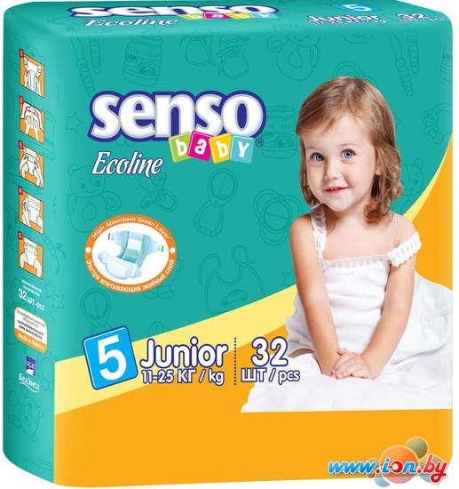 Подгузники Senso Baby Ecoline Junior 5 (32 шт) в Могилёве