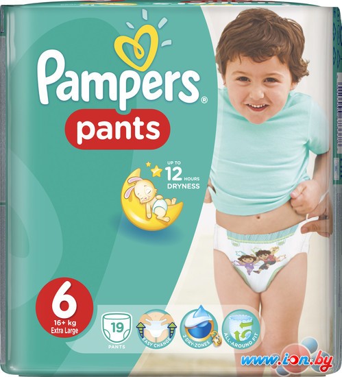 Трусики-подгузники Pampers Pants 6 Extra Large (19 шт) в Минске