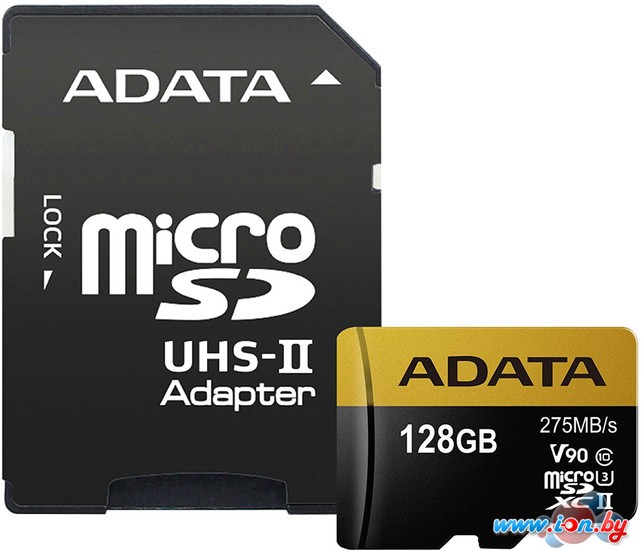 Карта памяти A-Data microSDXC UHS-II 128GB + адаптер [AUSDX128GUII3CL10-CA1] в Могилёве
