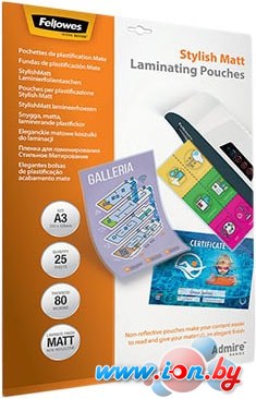 Пленка для ламинирования Fellowes Stylish Matt Laminating Pouches А3, 80 мкм, 25 л в Могилёве