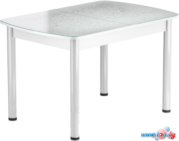 Обеденный стол Васанти плюс БРФ 120x80Р (белый/капли белые) в Могилёве