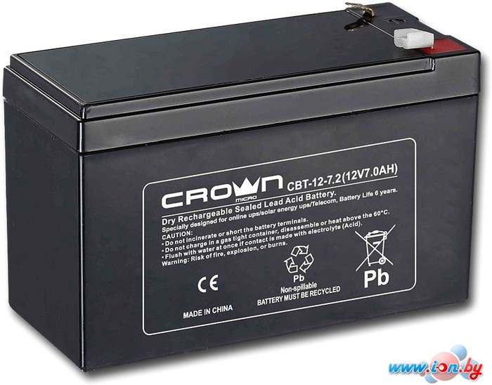 Аккумулятор для ИБП CrownMicro CBT-12-7.2 (12В/7.2 А·ч) в Бресте