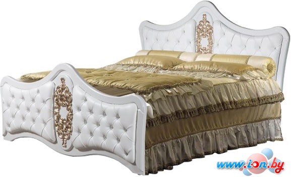 Кровать КМК Мебель Искушение 1 197x208.5 (белый/золото) в Витебске