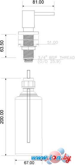 Дозатор для жидкого мыла McAlpine SOAP-SQ-CPB в Гомеле