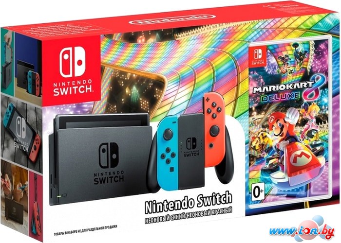 Игровая приставка Nintendo Switch + Mario Kart 8 Deluxe (красный/синий) в Витебске
