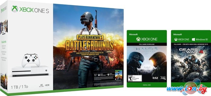 Игровая приставка Microsoft Xbox One S 1TB + PUBG + Halo 5 + Gears of War 4 в Минске