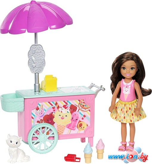 Кукла Barbie Club Chelsea Doll and Ice Cream Cart FDB33 в Могилёве