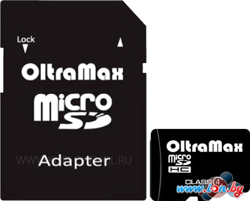 Карта памяти Oltramax microSDHC Class 4 4GB + адаптер в Бресте