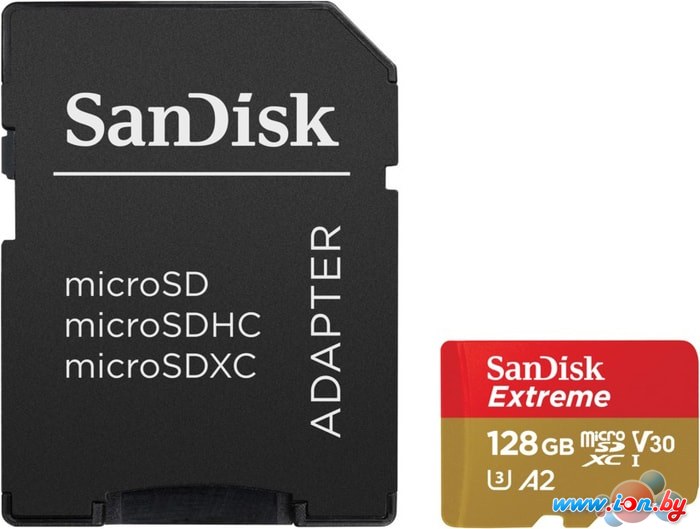 Карта памяти SanDisk Extreme SDSQXA1-128G-GN6MA 128GB + адаптер в Могилёве