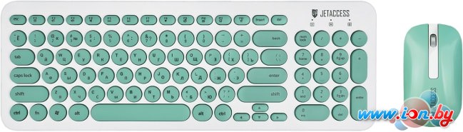 Мышь + клавиатура Jet.A SmartLine KM30 W (белый/бирюзовый) в Гомеле