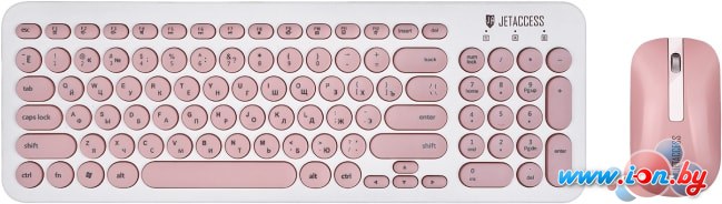 Мышь + клавиатура Jet.A SmartLine KM30 W (белый/розовый) в Бресте