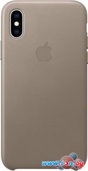 Чехол Apple Leather Case для iPhone XS Taupe в Бресте