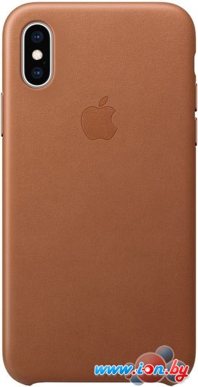 Чехол Apple Leather Case для iPhone XS Saddle Brown в Бресте