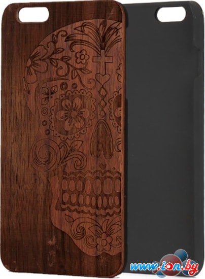 Чехол Case Wood для Apple iPhone 7/8 (грецкий орех, череп женский) в Бресте