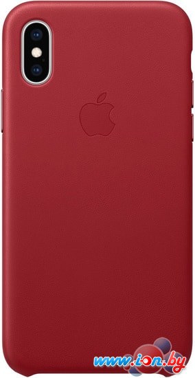 Чехол Apple Leather Case для iPhone XS Red в Минске