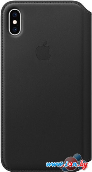 Чехол Apple Leather Folio для iPhone XS Max Black в Могилёве
