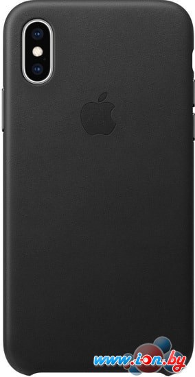 Чехол Apple Leather Case для iPhone XS Black в Бресте