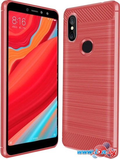 Чехол Case Brushed Line для Xiaomi Redmi S2 (красный) в Витебске
