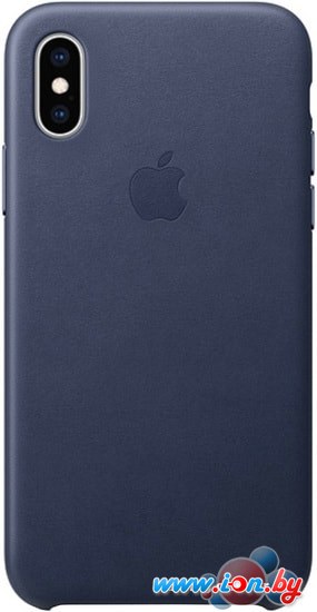Чехол Apple Leather Case для iPhone XS Midnight Blue в Гродно