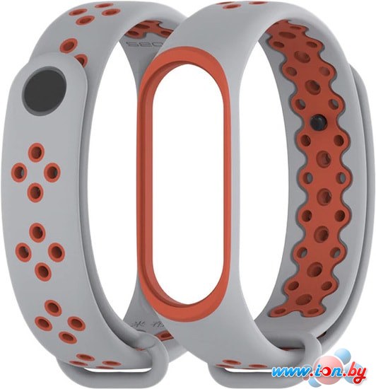 Ремешок Mijobs Sports Wristband для Xiaomi Mi Band 3 (серый/красный) в Могилёве