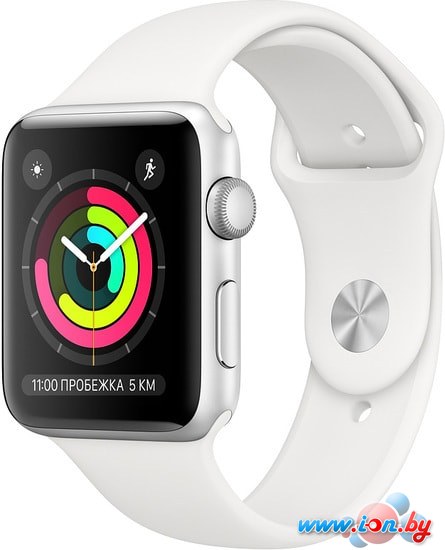 Умные часы Apple Watch Series 3 42 мм (серебристый алюминий/белый) в Гродно
