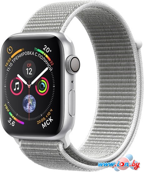 Умные часы Apple Watch Series 4 40 мм (алюминий серебристый/нейлон белая ракушка) в Бресте