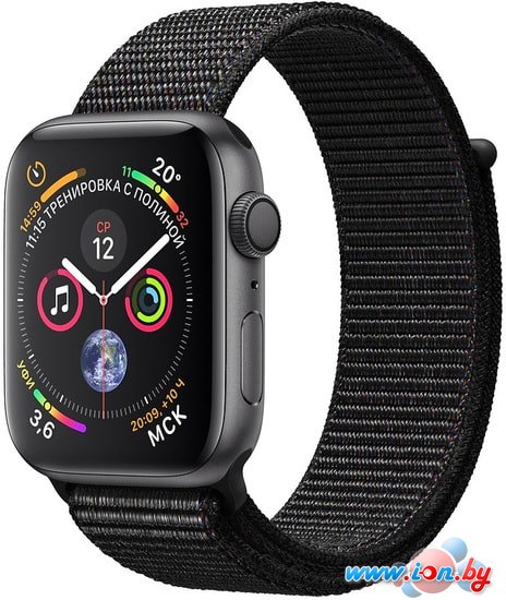 Умные часы Apple Watch Series 4 44 мм (алюминий серый космос/нейлон черный) в Витебске
