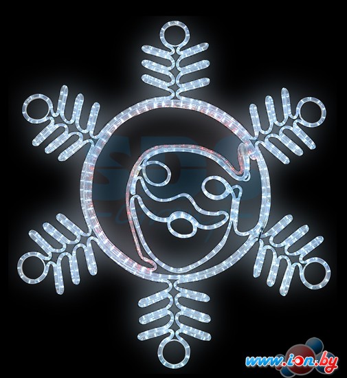 3D-фигура Neon-night Снежинка с Дедом Морозом (107x90 см, 14 мм дюралайт) [501-339] в Витебске