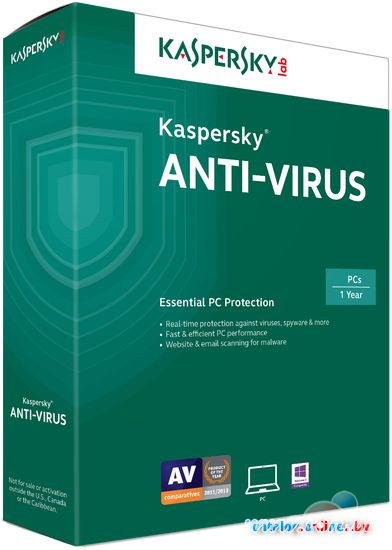 Антивирус Kaspersky Anti-Virus (2 ПК, 1 год, продление, карта) в Минске