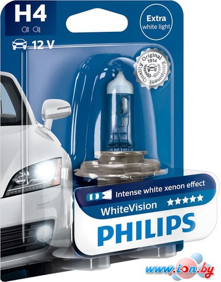Галогенная лампа Philips H4 WhiteVison 1шт в Могилёве