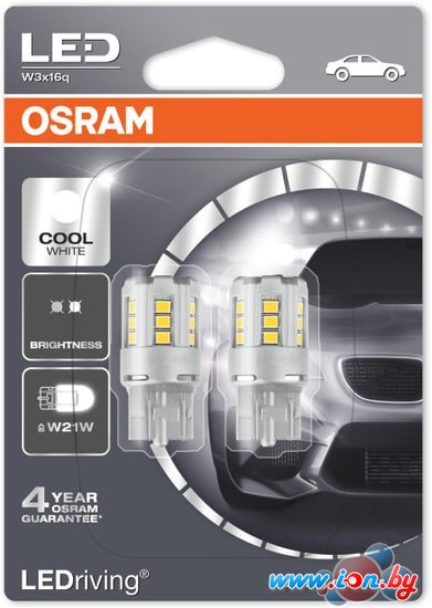 Светодиодная лампа Osram W3x16d 7705CW-02B 2шт в Гомеле