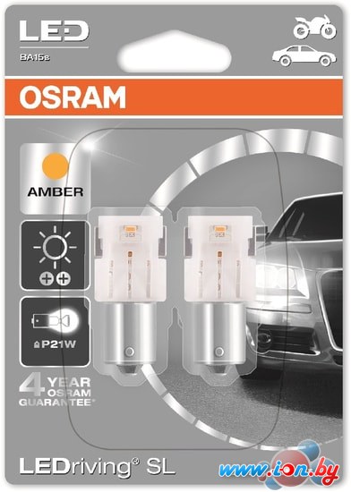 Светодиодная лампа Osram P21W 7458YE-02B 2шт в Гомеле