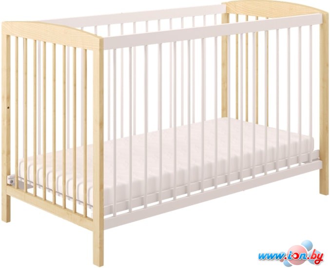 Классическая детская кроватка Polini Kids Simple 101 (натуральный/белый) в Гомеле