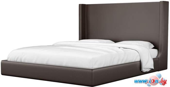Кровать Mebelico Ларго 160x200 (экокожа, коричневый) в Бресте
