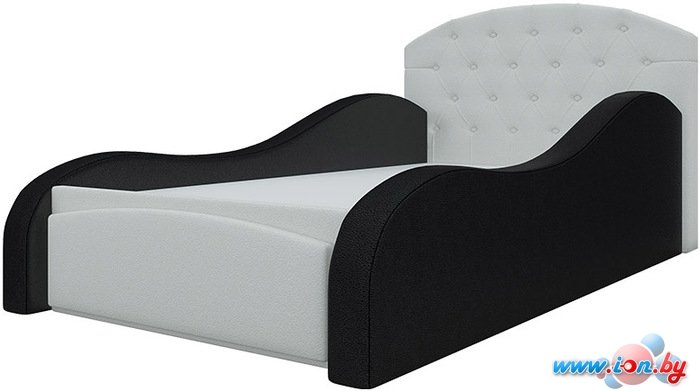 Кровать Mebelico Майя 140x70 (кожзам, белый/черный) в Гомеле