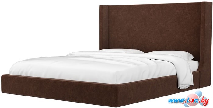 Кровать Mebelico Ларго 160x200 (вельвет люкс, коричневый) в Бресте