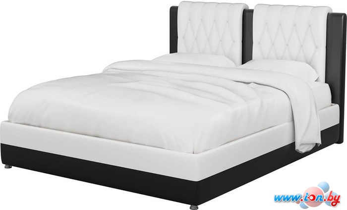 Кровать Mebelico Камилла 160x200 (экокожа белый/черный) в Гомеле