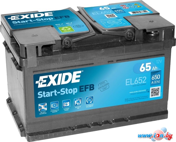 Автомобильный аккумулятор Exide Start-Stop EFB EL652 (65 А·ч) в Минске
