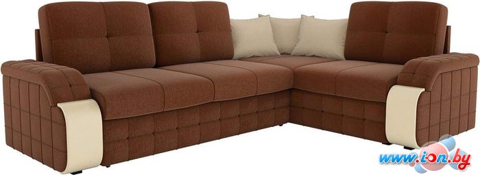 Угловой диван Mebelico Николь 60198 (коричневый/бежевый) в Могилёве