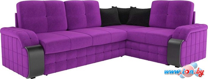 Угловой диван Mebelico Николь 60195 (фиолетовый/черный) в Могилёве