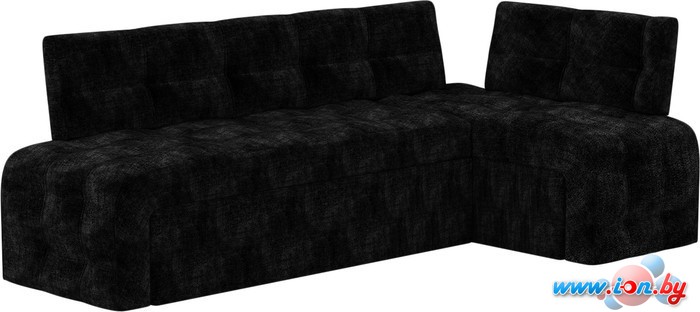 Угловой диван Mebelico Люксор (угловой, вельвет, черный) в Бресте