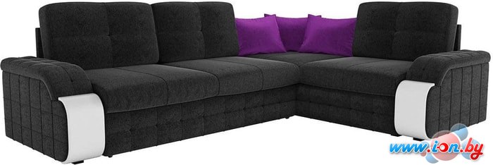 Угловой диван Mebelico Николь 60196 (черный/фиолетовый) в Могилёве
