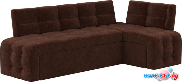 Угловой диван Mebelico Люксор (угловой, вельвет, коричневый) в Витебске