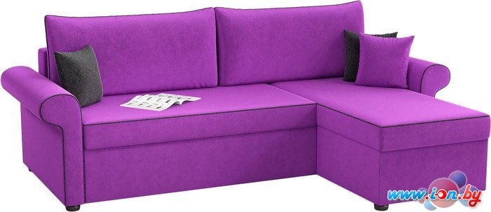Угловой диван Mebelico Милфорд (вельвет, фиолетовый) в Гродно